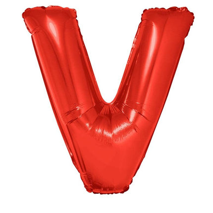 Grote folie ballon letter V Rood
