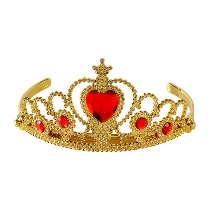 Gouden tiara met rode stenen