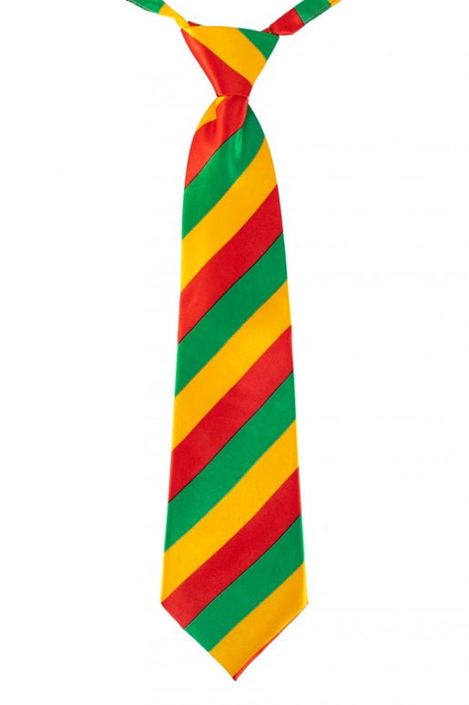 Stropdas rood/geel/groen smalle streep