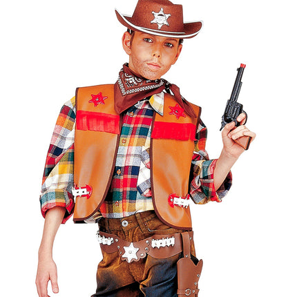 Cowboy vest bruin kinderen