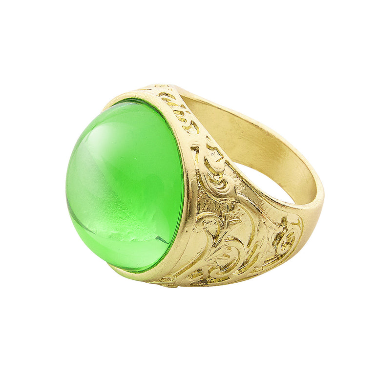 Gouden ring met groene steen