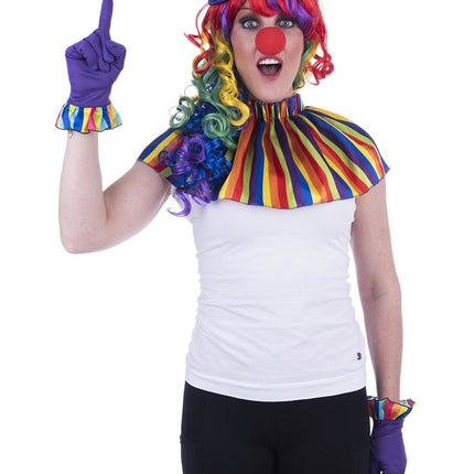 Clown verkleed set regenboog 5-dlg