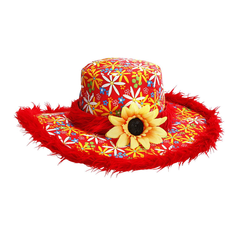 Rode hoed Ibiza met zonnebloem