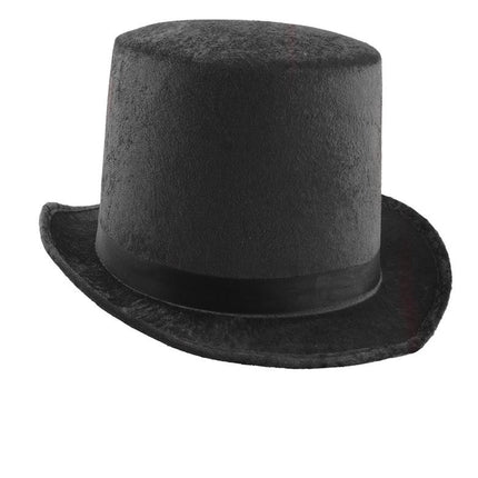 Zwarte hoge hoed velours