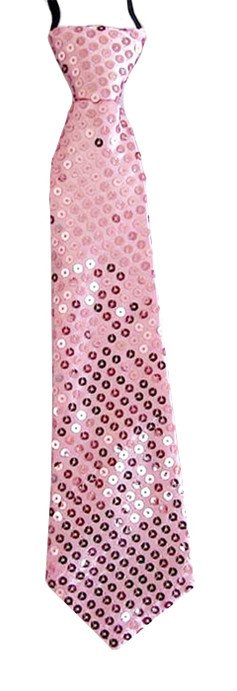 Roze stropdas met pailletten