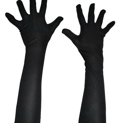 Lange zwarte handschoenen 43cm