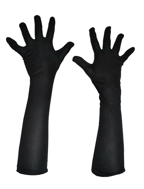 Lange zwarte handschoenen 43cm