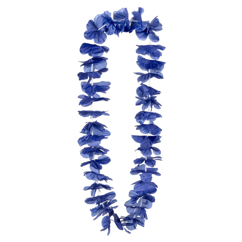 Blauwe hawaii krans slinger