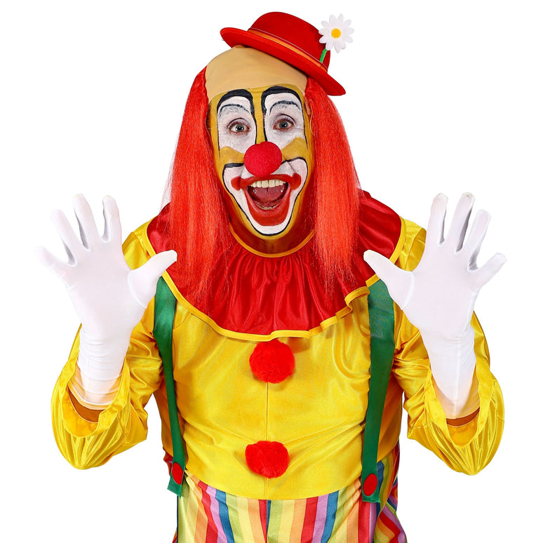 Kale kop pruik clown met rood haar