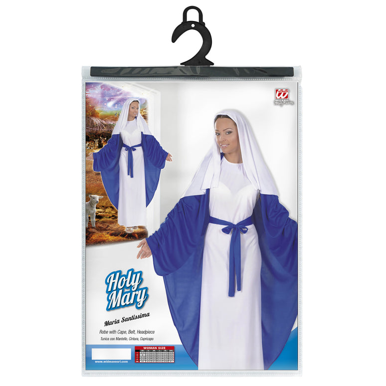 Maria kostuum blauw wit