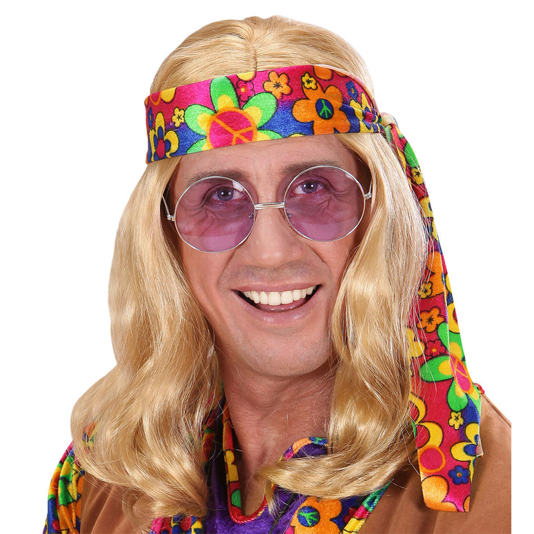 Hippie pruik John Lennon blond