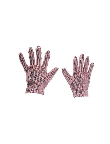 Roze glitter handschoenen met pailletten
