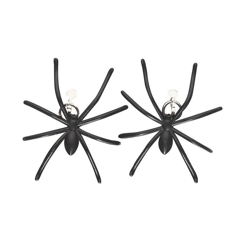 Spin oorbellen zwart heks