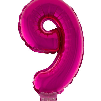 Folieballon 41 cm op stokje roze