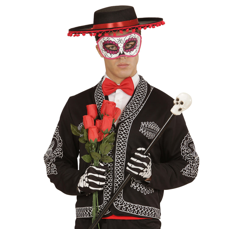 Mexicaanse oogmaskers roze met zwart