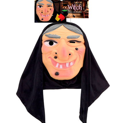 Heksenmasker Tinie  met hoofddoek