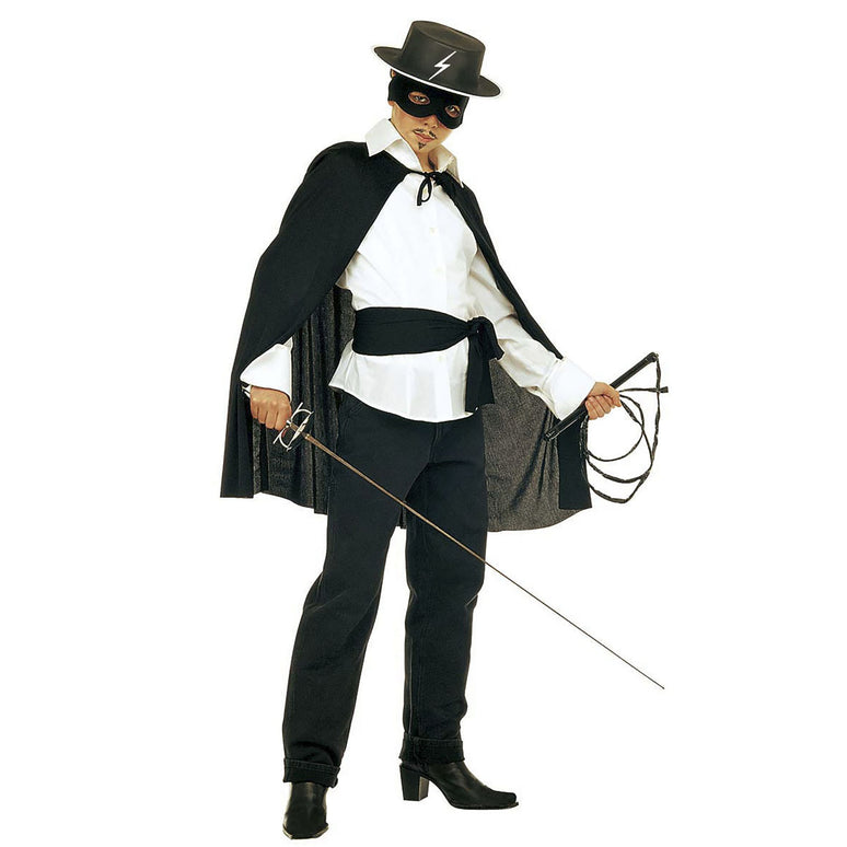 Zorro verkleedset met cape hoed masker en riem