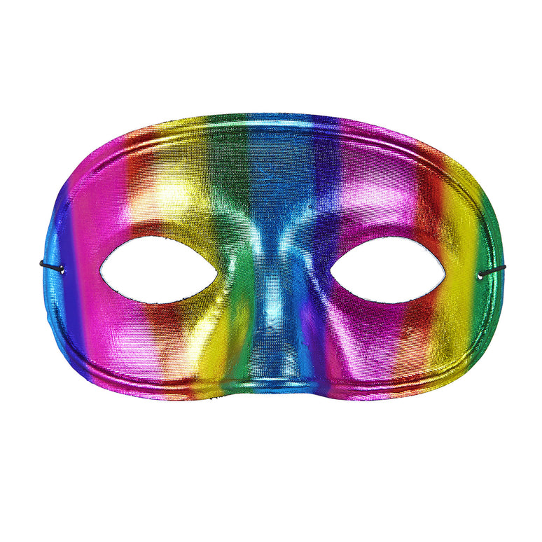 Metallic kleurig regenboog masker