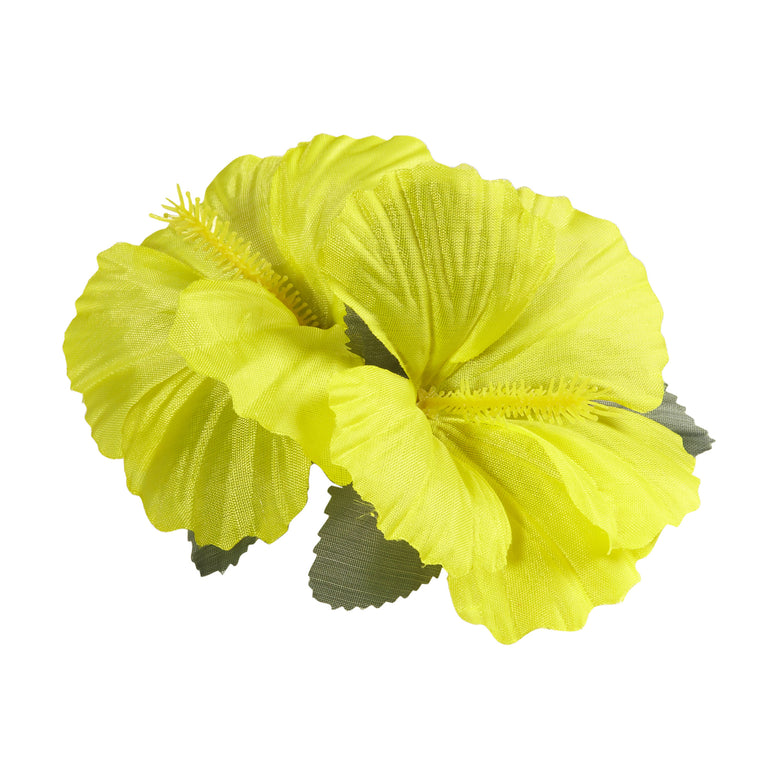 Hawaii bloem haarclip geel