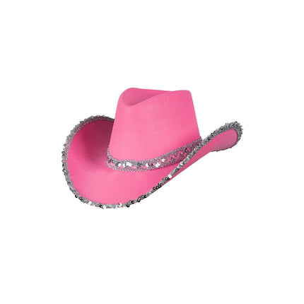 Roze cowboyhoed met pailletten
