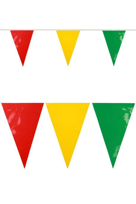 Vlaggenlijn rood/geel/groen 10 mtr