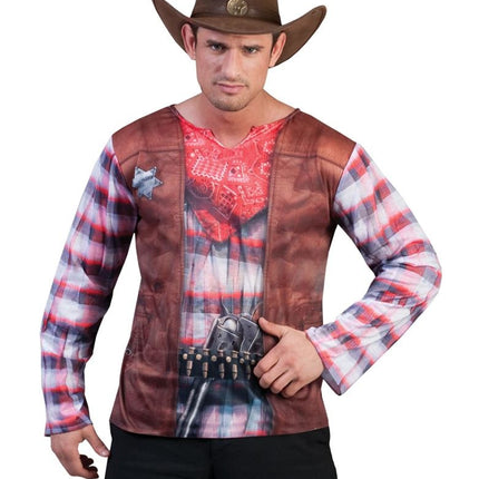 Cowboy shirt 3D volwassenen
