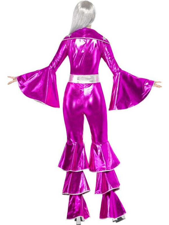 1970s Dancing Queen pak roze vrouw