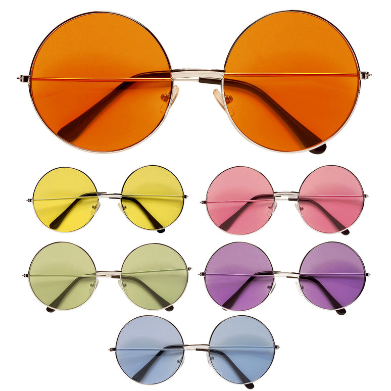 Hippie bril met gekleurde glazen