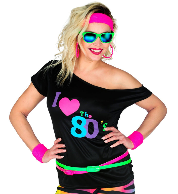 Disco shirt dames 80's neon