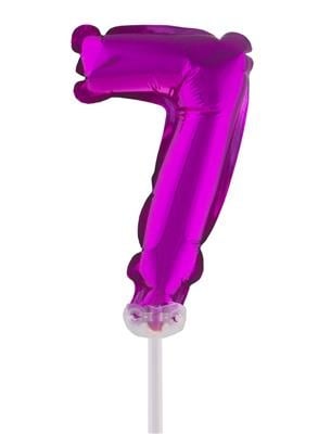 Folieballon 13 cm op stokje roze