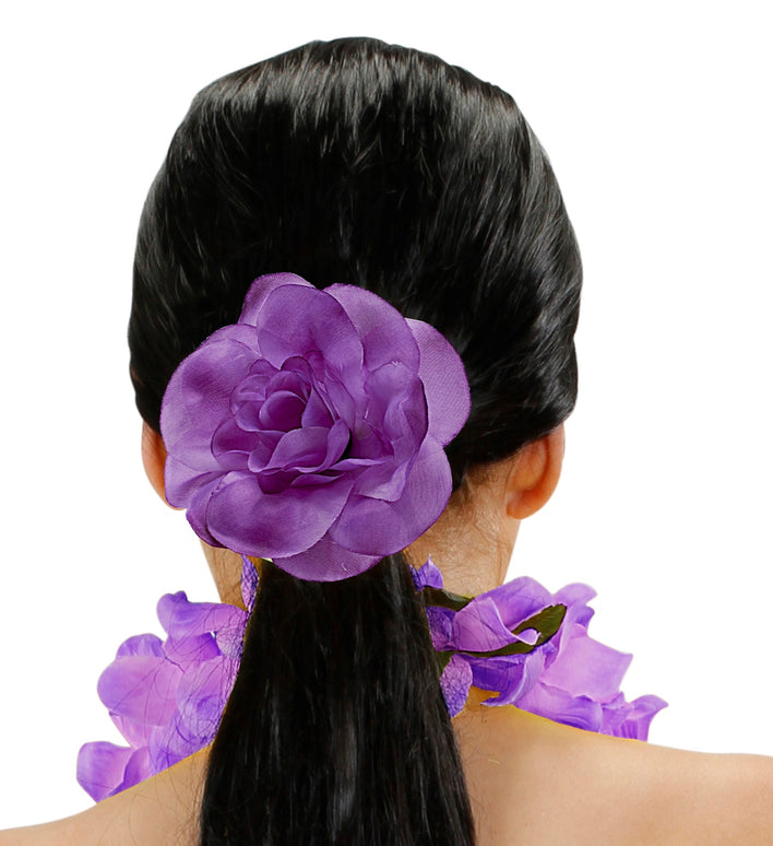 Haarbloem paars met elastiek