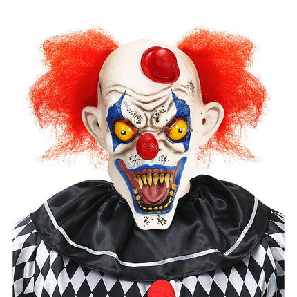 Masker killer clown met rode haren