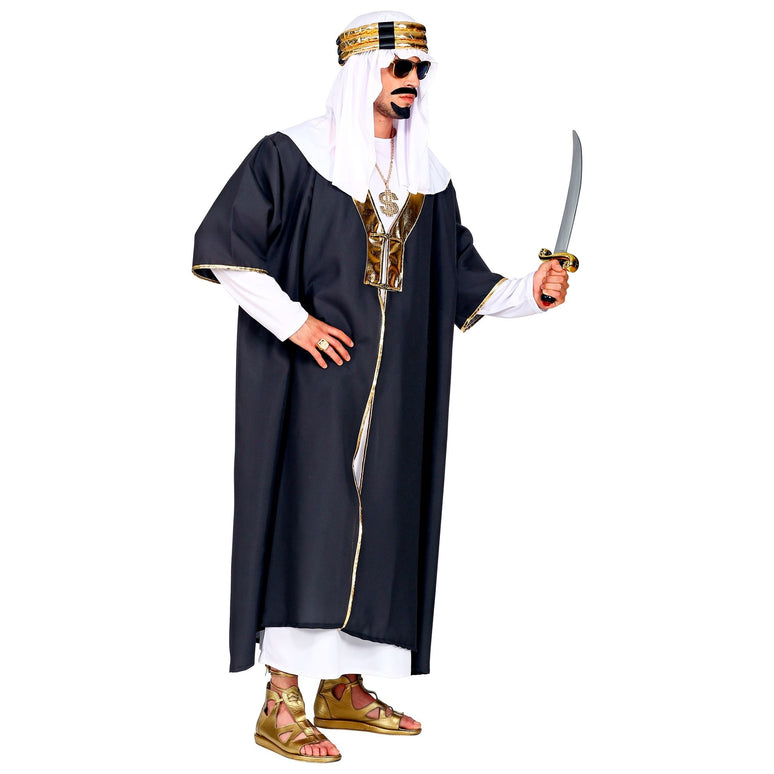Sultan kostuum zwart met wit