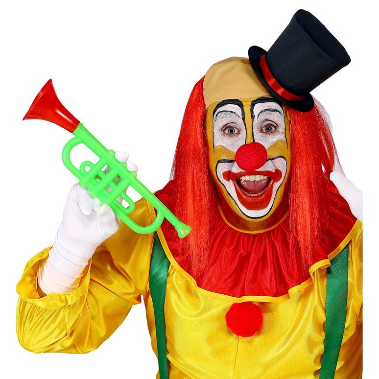 Kale kop pruik clown met rood haar