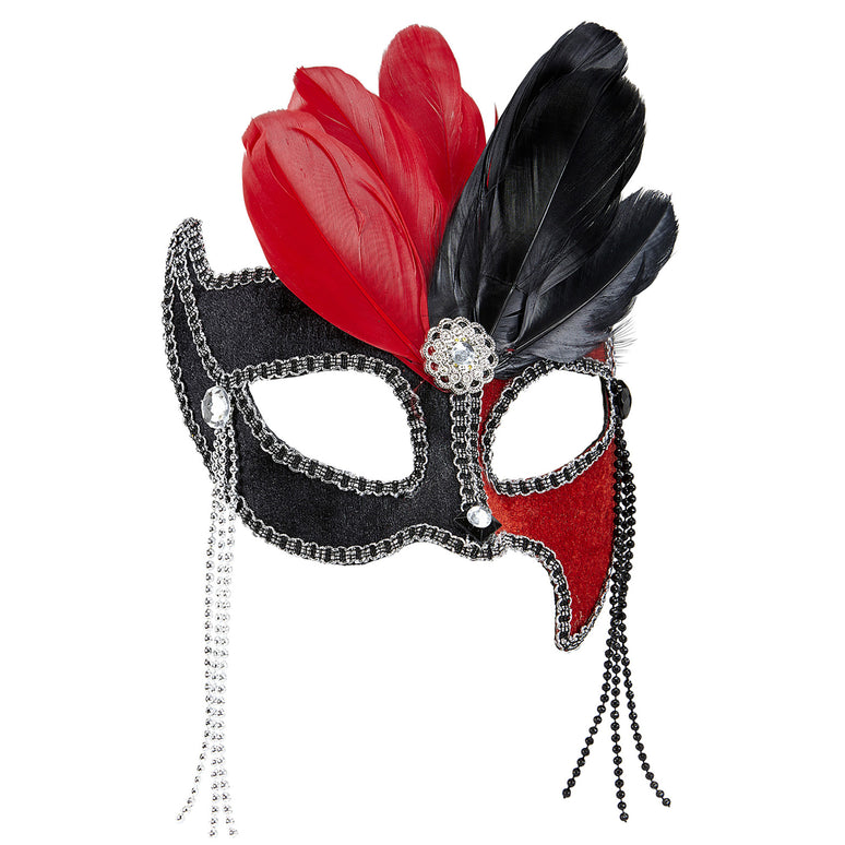 Rood zwart Ball masker uit Venetië