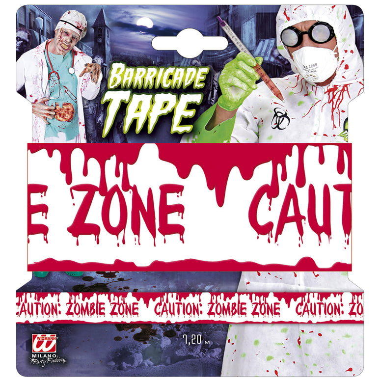 Afzetlint Tape Waarschuwing zombie zone 7,2m