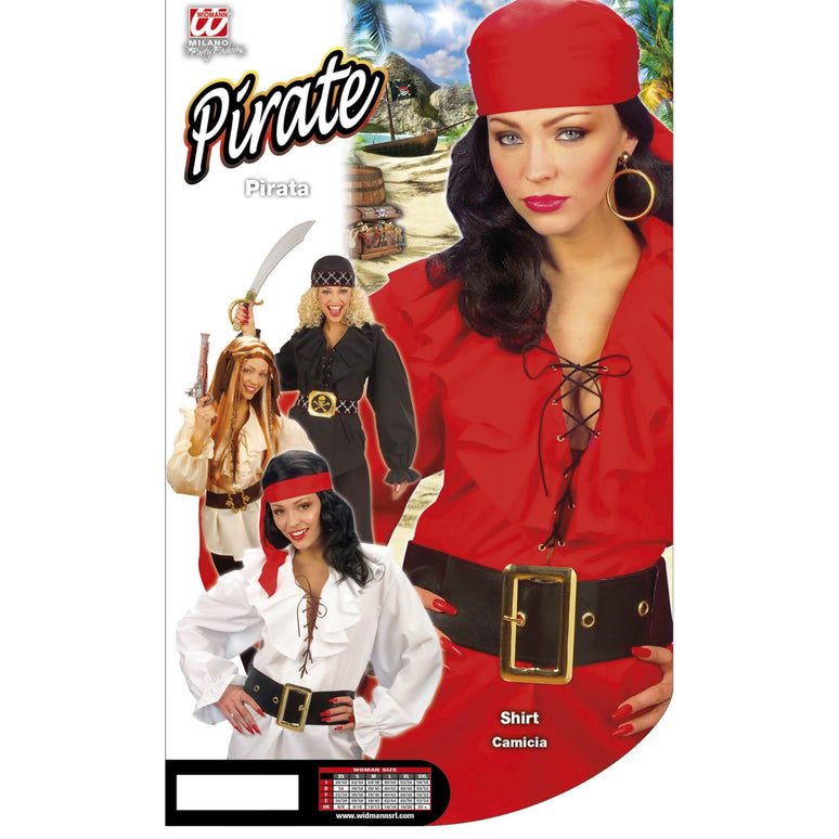 Piratenshirt dames rood