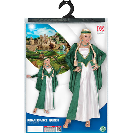 Middeleeuwse kasteel jurk groen