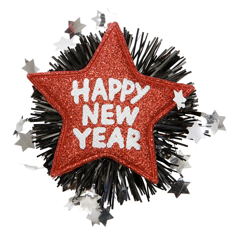 Broche Happy New Year rood