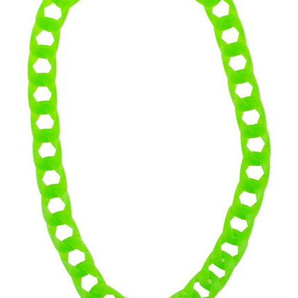 Halsketting met grote schakels neon groen