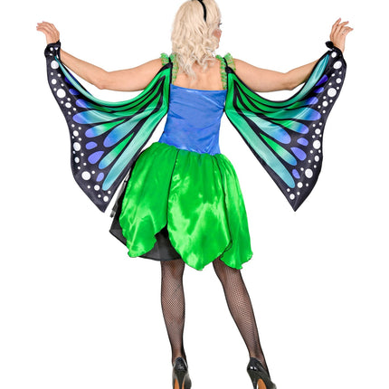 Vlinder kostuum blauw groen