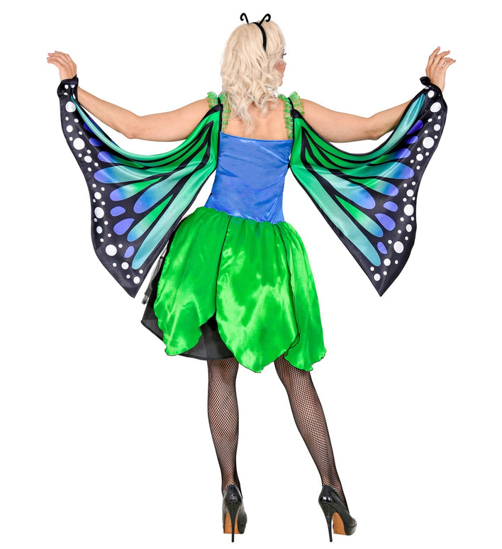 Vlinder kostuum blauw groen