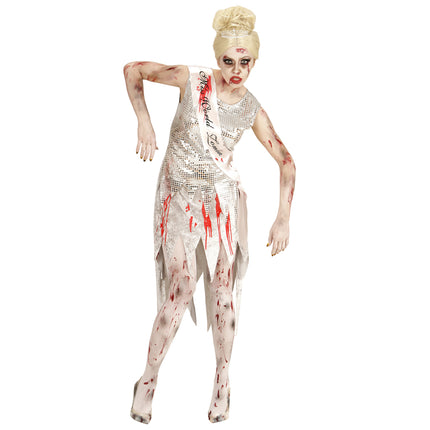 Miss World zombie jurk voor Halloween