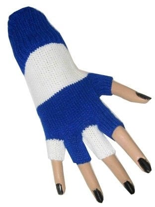 Blauw witte vingerloze handschoenen