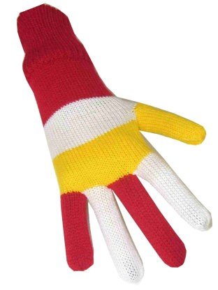 Handschoen rood/wit/geel volwassen