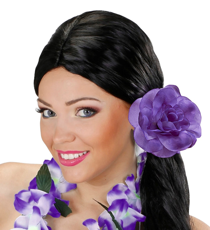 Haarbloem paars met elastiek
