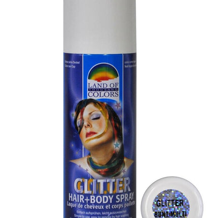Multi haar en body spray met glitters