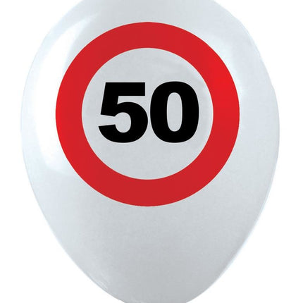 Ballonnen verkeersbord 50 jaar Abraham Sarah