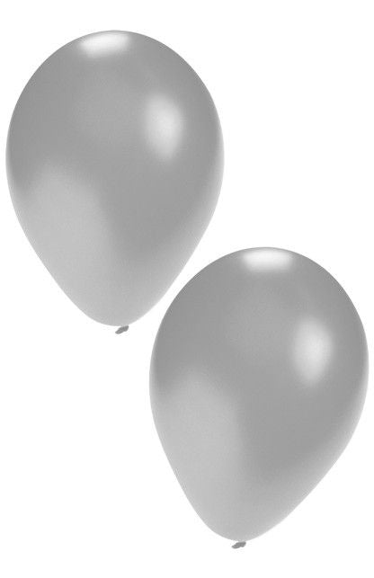 Helium ballonnen 50 x zilver nr 12