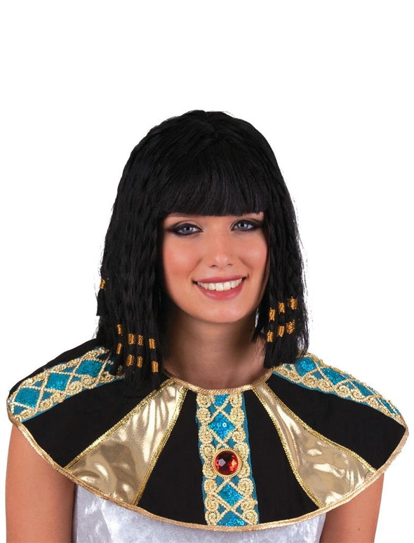 Pruik Cleopatra met vlechten zwart